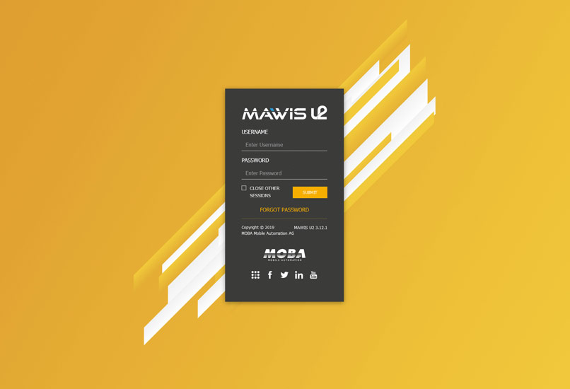 Login Formular zur MAWIS U2 Software